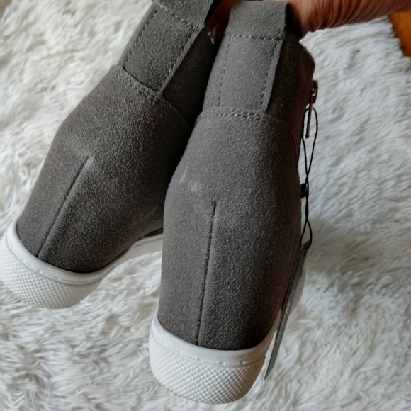 New women's Sz 6 Athlefit dual zipper fashion casual grey sneakers booties - Picture 6 of 12